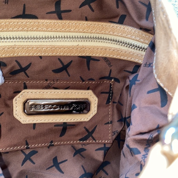 Rebecca Minkoff Nikki Camel Light Tan Silver Studded Handbag Hobo Purse - Picture 15 of 16